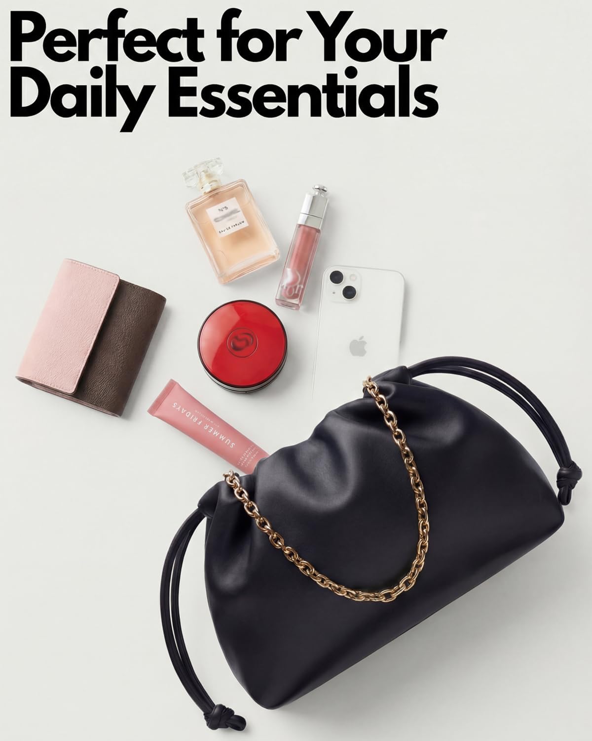 Apryl Clutch Purses for Women - Evening Bag - Small Going Out Purse - Soft PU Leather Handbag with Adjustable Crossbody Strap