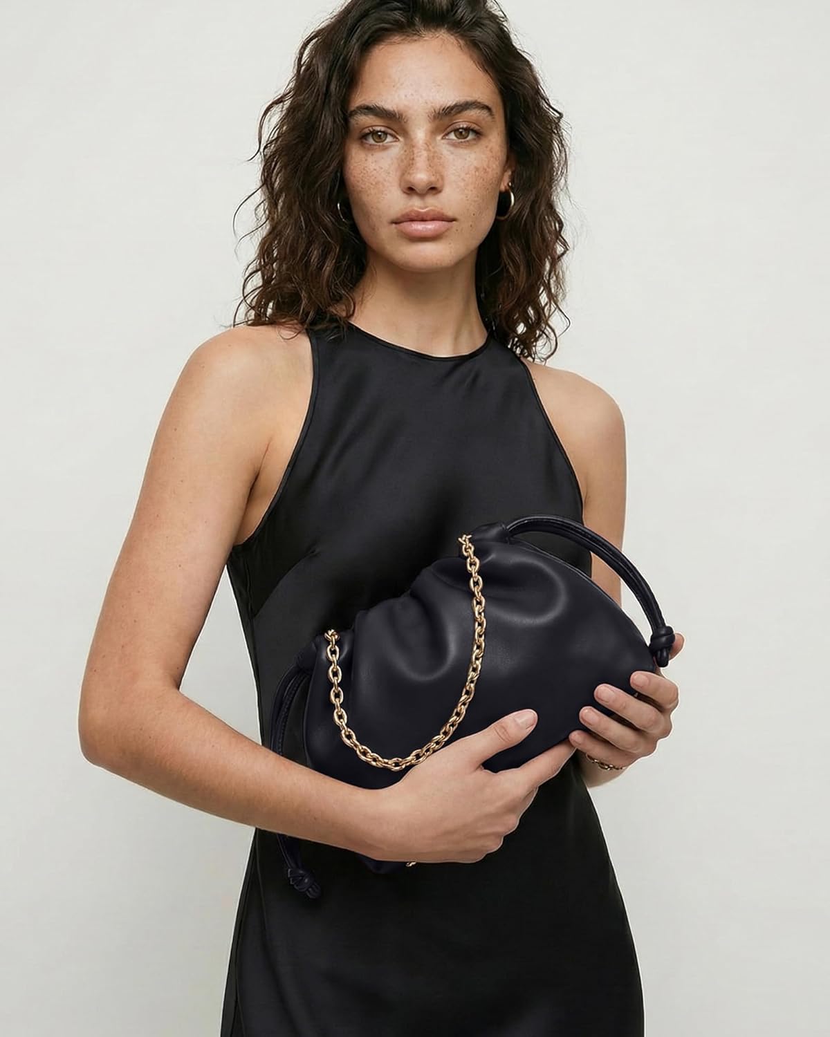 Apryl Clutch Purses for Women - Evening Bag - Small Going Out Purse - Soft PU Leather Handbag with Adjustable Crossbody Strap
